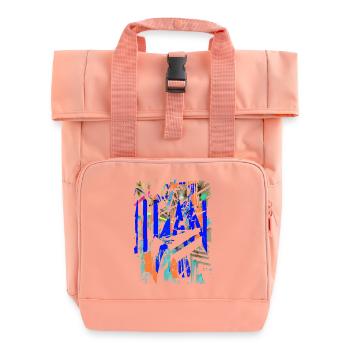 Street Art - Roll Top Backpack with Two Handles - chintz rose - Front