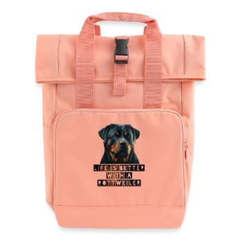 Rottweiler - Rolltop Rucksack mit zwei Griffen - Chintzrosa - Vorne
