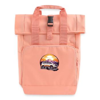 Off-road vehicle 4x4 - Roll Top Backpack with Two Handles - chintz rose - Front