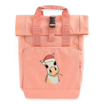 Fohlen Baby Xmas Weihnachtsgeschenk Pferdenarr - Rolltop Rucksack mit zwei Griffen - Chintzrosa - Vorne