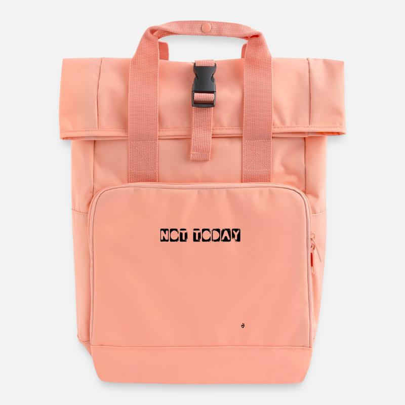 Not today - Roll Top Backpack with Two Handles - chintz rose