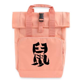 Ratte - Chinesisch / TIERKREISZEICHEN - Tusche - Rolltop Rucksack mit zwei Griffen - Chintzrosa - Vorne