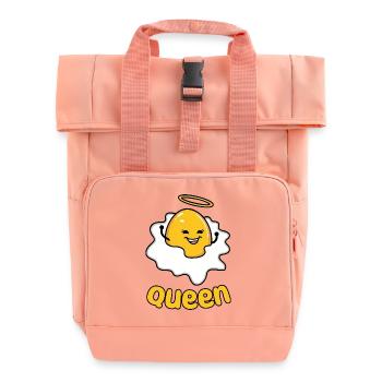 Funny egg with halo - Roll Top Backpack with Two Handles - chintz rose - Front