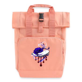 Hände, Rosenblüte, Bluttropfen, geschenkidee frau - Rolltop Rucksack mit zwei Griffen - Chintzrosa - Vorne