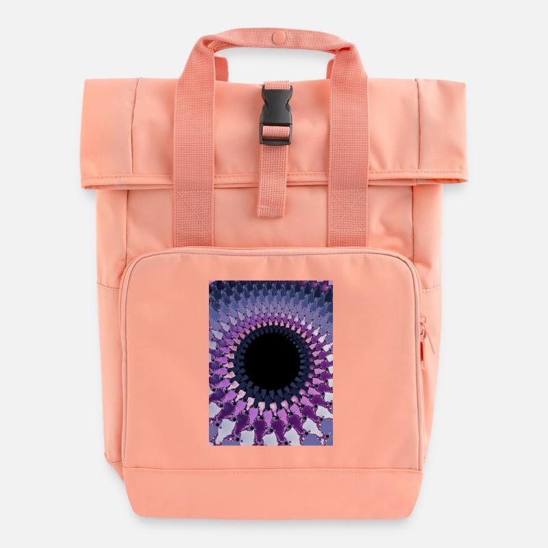 Abstract - Roll Top Backpack with Two Handles - chintz rose