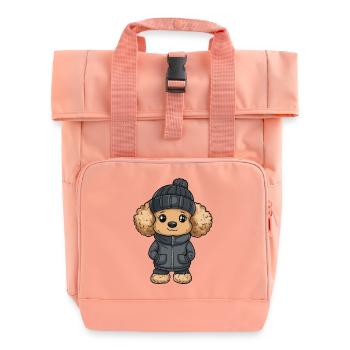 Caniche Chien Hiver - Sac à dos Roll Top à deux anses - rose liberty - Devant