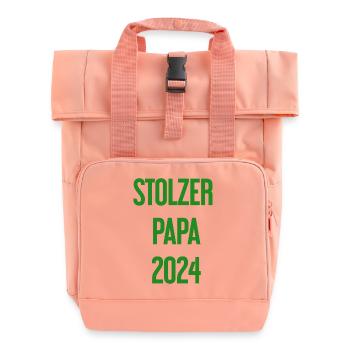 Proud Dad 2024 – for new fathers - Roll Top Backpack with Two Handles - chintz rose - Front