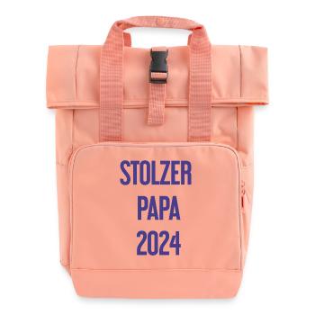 Proud Dad 2024 – for new fathers - Roll Top Backpack with Two Handles - chintz rose - Front