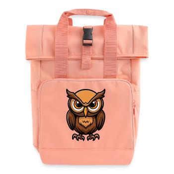 Eule Comic - Rolltop Rucksack mit zwei Griffen - Chintzrosa - Vorne