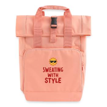 Sweating with Style - Roll Top Backpack with Two Handles - chintz rose - Front