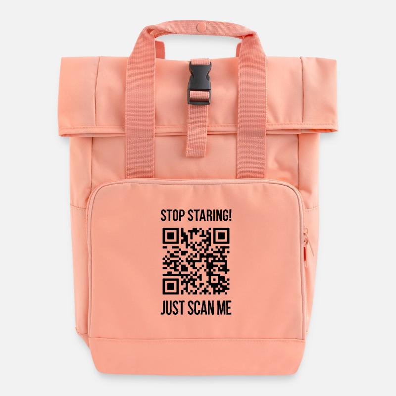 Scannez-moi le code QR Choisissez tous les jours Amabilité - Sac à dos Roll Top à deux anses - rose liberty