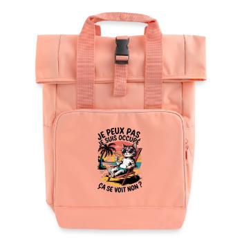 Je peux pas je suis occupé, ça se voit non ? - Sac à dos Roll Top à deux anses - rose liberty - Devant