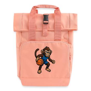 affe basketball - Rolltop Rucksack mit zwei Griffen - Chintzrosa - Vorne