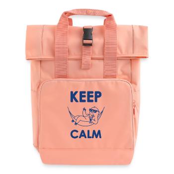 Keep Calm - Roll Top Backpack with Two Handles - chintz rose - Front