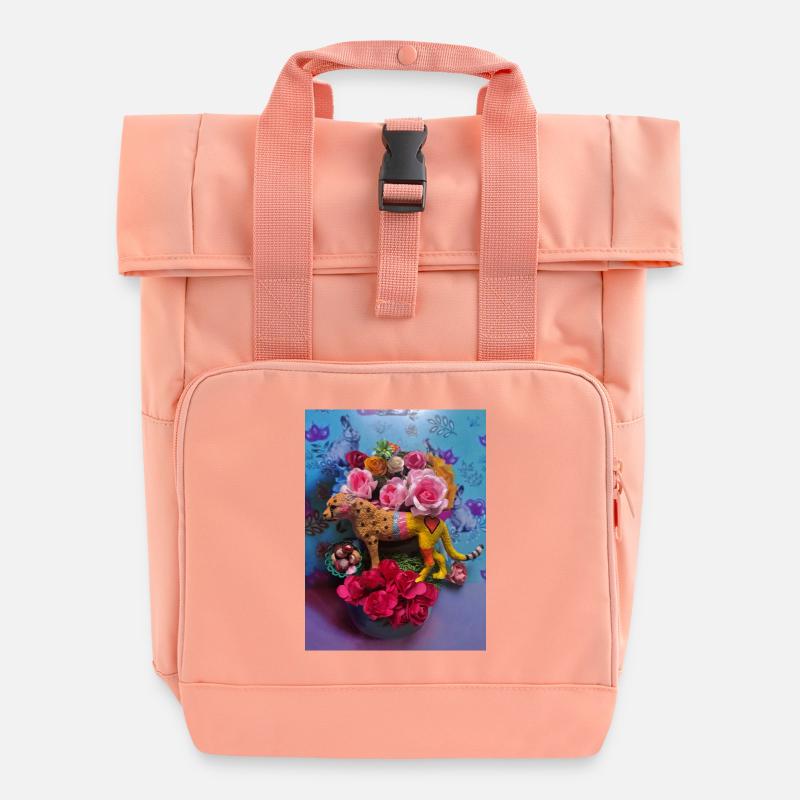 Fête d’anniversaire guépard - Sac à dos Roll Top à deux anses - rose liberty