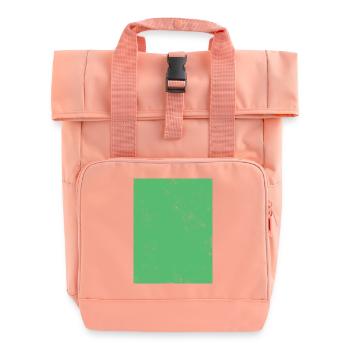 Grüner Farbverlauf mit sanften Übergängen - Rolltop Rucksack mit zwei Griffen - Chintzrosa - Vorne
