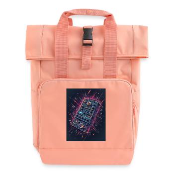Digital DJ Controller Explosion - Roll Top Backpack with Two Handles - chintz rose - Front