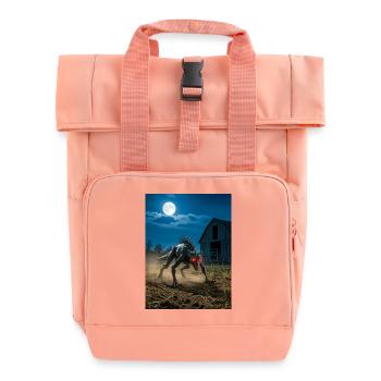 Chupacabra, reptilian goat-sucker cryptid of Latin - Roll Top Backpack with Two Handles - chintz rose - Front