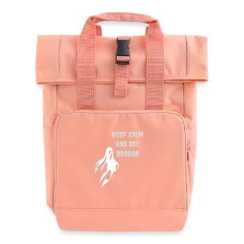 Ghost Halloween – Bleib ruhig und sag Boooo - Rolltop Rucksack mit zwei Griffen - Chintzrosa - Vorne