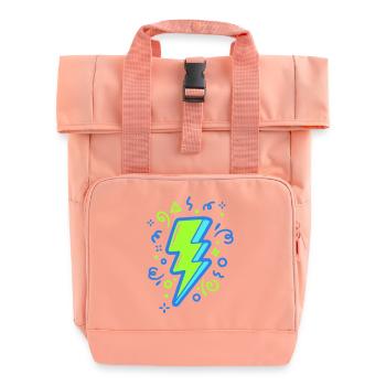 Energiestrahl mit Neonfarben - Rolltop Rucksack mit zwei Griffen - Chintzrosa - Vorne