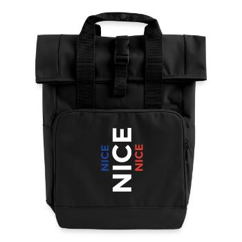 Das coole Nizza Souvenir - Rolltop Rucksack mit zwei Griffen - Schwarz - Vorne