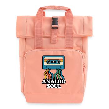 Analog Soul Cassette Design - Roll Top Backpack with Two Handles - chintz rose - Front
