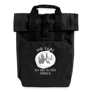 I DON'T CARE I'M GOING TO THE GIRLS CHICKENS - Roll Top Backpack with Two Handles - black - Front