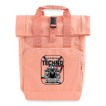 Techno Design – Lost in Music - Rolltop Rucksack mit zwei Griffen - Chintzrosa - Vorne