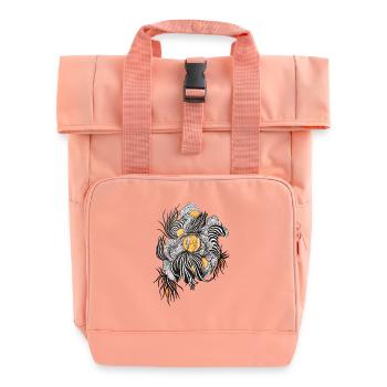 Noir Blossoms Accents d’orange - Sac à dos Roll Top à deux anses - rose liberty - Devant