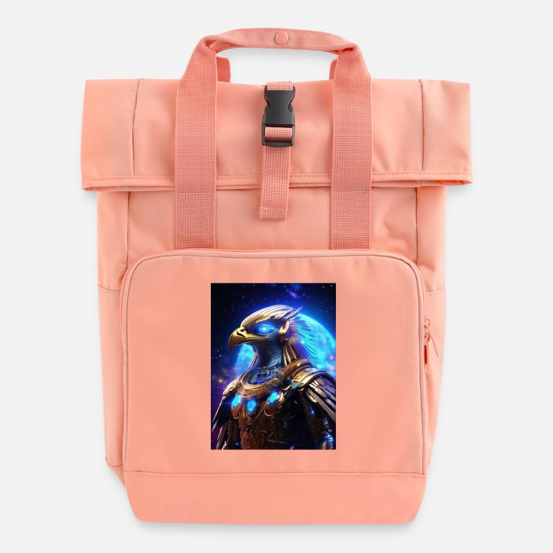 Horus – The Sky Falcon - Roll Top Backpack with Two Handles - chintz rose