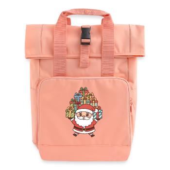 Weihnachtsmann Nikolaus - Rolltop Rucksack mit zwei Griffen - Chintzrosa - Vorne