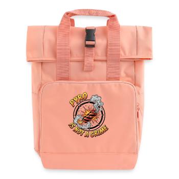 Pyro Ist Kein Verbrechen Silvester Design - Rolltop Rucksack mit zwei Griffen - Chintzrosa - Vorne