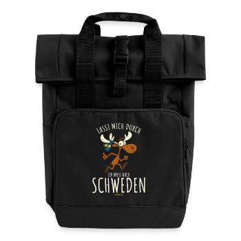 Let me through, I have to go to Sweden - Roll Top Backpack with Two Handles - black - Front