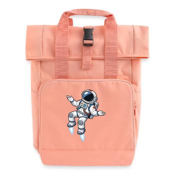 Astronaute flottant de dessin animé avec propulsion fusée - Sac à dos Roll Top à deux anses - rose liberty - Devant