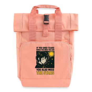 Miss the stars - Roll Top Backpack with Two Handles - chintz rose - Front