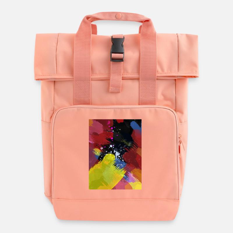 Explosion de couleurs Zones de couleur abstraites - Sac à dos Roll Top à deux anses - rose liberty