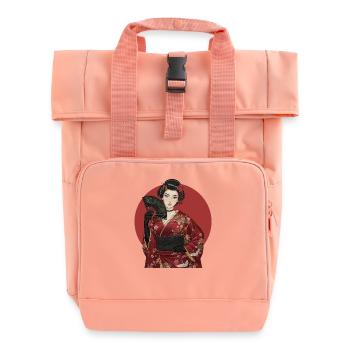 Geisha en kimono rouge avec éventail - Sac à dos Roll Top à deux anses - rose liberty - Devant