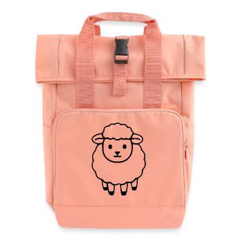 Sheep Sheep Lamb - Roll Top Backpack with Two Handles - chintz rose - Front