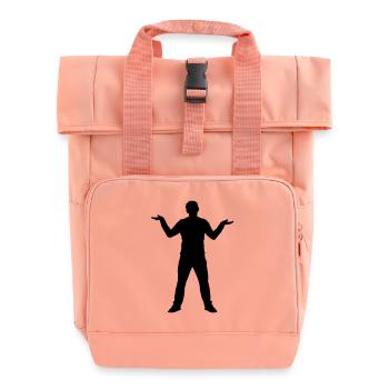 Man - Stupidity - Roll Top Backpack with Two Handles - chintz rose - Front