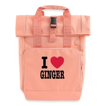I Love Ginger - Roll Top Backpack with Two Handles - chintz rose - Front