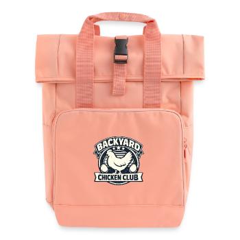 Backyard Chicken Club - Roll Top Backpack with Two Handles - chintz rose - Front