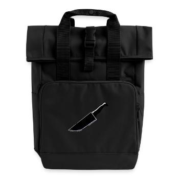 Scharfes Messer - Rolltop Rucksack mit zwei Griffen - Schwarz - Vorne