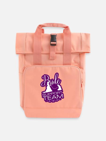 Braut Support Team - Rolltop Rucksack mit zwei Griffen - Chintzrosa