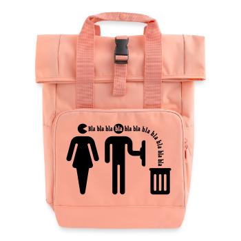 Bla bla bla / Frauenversteher - Rolltop Rucksack mit zwei Griffen - Chintzrosa - Vorne