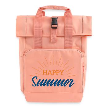 Sommer Happy Summer Festival Musik Geschenk - Rolltop Rucksack mit zwei Griffen - Chintzrosa - Vorne