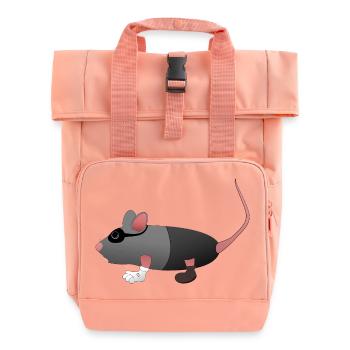 Gauner-Maus in Aktion - Rolltop Rucksack mit zwei Griffen - Chintzrosa - Vorne