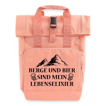 Hiking Hiking Sports Mountains - Roll Top Backpack with Two Handles - chintz rose - Front