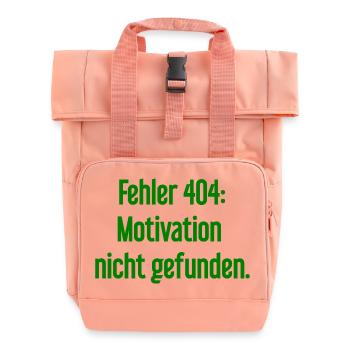 Error 404: Motivation not found - Roll Top Backpack with Two Handles - chintz rose - Front