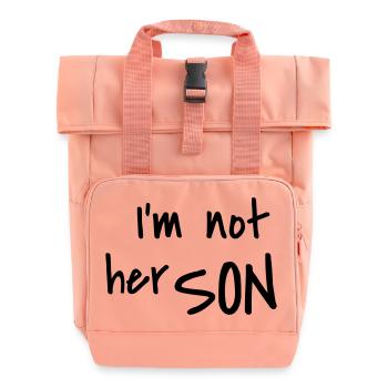 I'm not her son - Roll Top Backpack with Two Handles - chintz rose - Front