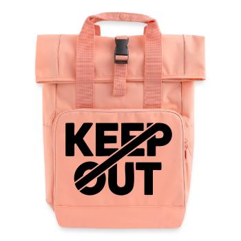 Keep Out Warning Sign - Roll Top Backpack with Two Handles - chintz rose - Front